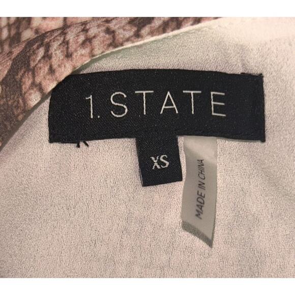 NWT 1.State Asymmetrical Hi-Lo Snake Print Pink & Gray Midi Dress XS - Picture 6 of 8